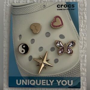 CROCS Pink and Gold Jibbitz Charms Pack